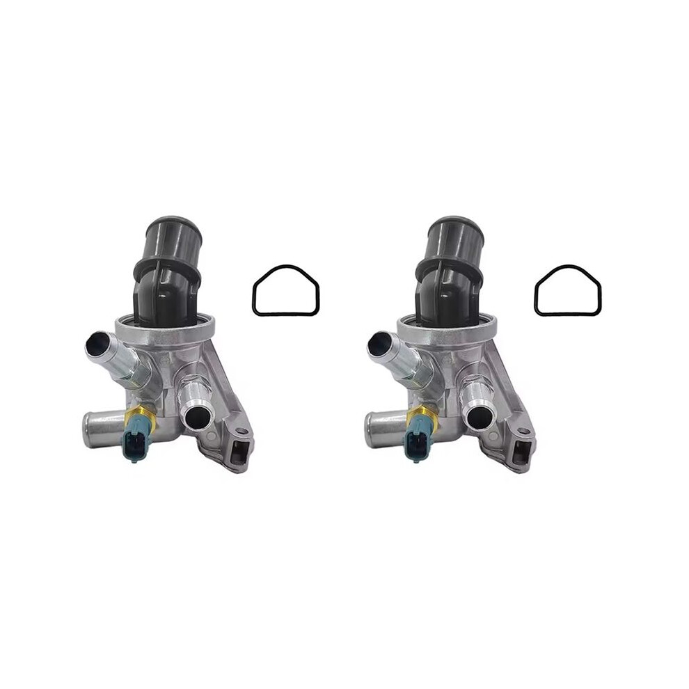 2X 80 176 12650485 For Engine Cooling Thermostat Housing Cover Assembly Suit Black/Silver 6032848799123