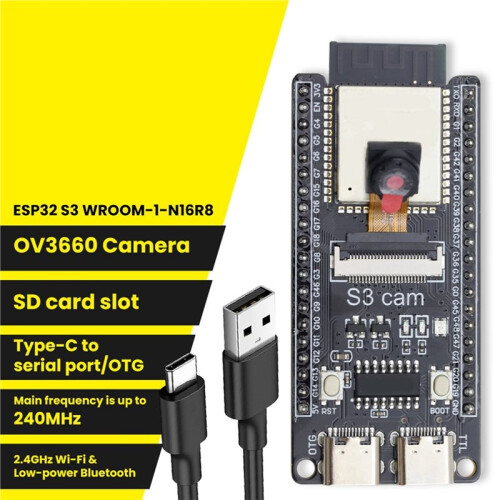 N16R8 ESP32-S3 CAM Board with OV3660 Camera Module, Type-C USB Cable, 1-3PCS WiFi  Development Board 2