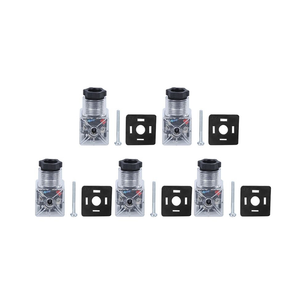 5Pcs Solenoid Coil Plug Hydraulic Solenoid Valve Transparent Voltage Universal Accessories Dc24v 4713122477839