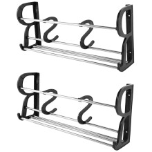 2-Pack over the Door Shoe Rack, Wall Hanging Door Shoe Rack Organizer, Adhesive Shoe Organizer Wall Mounted with S-Shape