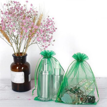 100 Pieces of Pearl Yarn Bags, Organza Bags, Drawstring Display Bags, Christmas Candy Gift Bags, 15 x 20cm