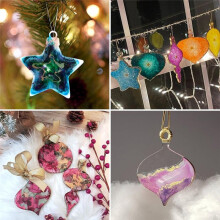 Christmas Resin Mold,2 PCS Christmas Ornaments Silicone Mold for Epoxy Resin,DIY Resin Crafts Keychain Xmas Decor Gift