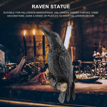Rabe Statue GefäLschte Rabe Harz Statue Vogel KräHe Skulptur Draussen KräHen Halloween Dekor Kreative Eauves Dekoration