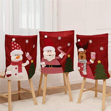 Christmas Back Chair Covers Dining Room Chair Covers for Dinner Chair Cover for Xmas Banquet Kitchen Dining Room-Decor A