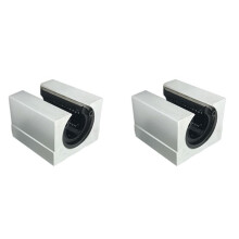 2X SBR25UU Linear Bearing Slider Unit, 25mm Linear Light Bearing Guide Rail Cylindrical Aluminum Bracket