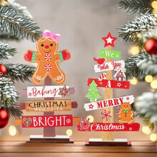 4 Stuks Houten Kerstboom Tafeldecoratie Rustieke Kerstboom Decoratie Tafelmiddenstukken Ornament