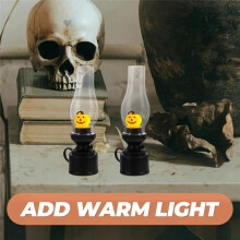 2pcs Halloween Vintage Lamp Electronic Lamp Pumpkin LED Light Halloween Table Lamp for Home Bedroom Haunted House