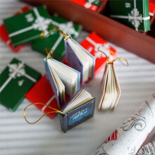 Calendario de Adviento con Libros, Libros Navideños para Amantes de la Lectura, Decoraciones Navideñas para Bibliotecas en Miniatura.