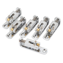 6Pcs Adjustable Metal Guitar Bridge Saddles for 3-7 String Electric, Cigar Box & Banjo, Silver
