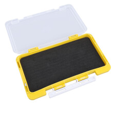 Waterproof Plastic Fishing Jig Box with Foam Insert, Yellow, Slim Design