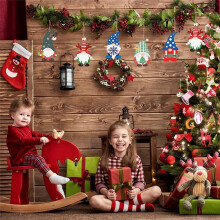 50 STKS Kerst Houten Gnome Uitsparingen Plakjes Onvoltooide Blank Hout Opknoping Ornamenten DIY Home Decor