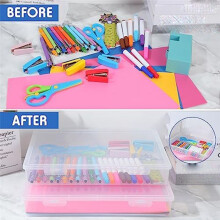 4 Pcs A4 Scrapbook Paper Storage Box Arts Organizers Storage for 8.5 x 11 Inch Letter Paper Photo Picture Storage