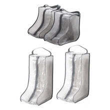 Portable Women Tall & Short Boot Storage Bags,2 Packs Tall+2 Packs Short,Waterproof Boot Bags for Travel and Daily Grey