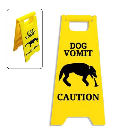 Placa de Vômito de Cachorro, Placa de Piso Molhado de Vômito de 4 Polegadas, Placa de Aviso de Vômito de Cachorro, Placa de Decoração de Quintal 1
