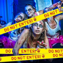 Halloween Decorations Caution Tape,Do Not Enter Scary Caution Tape Roll Outdoor Spooky DIY Decorative Accessory 1Pcs