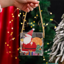 20 Piezas de Caja de Regalo de Dulces Transparente Cuadrada de PVC para Navidad, Caja de Embalaje para Regalos, Decoración de Año Nuevo, Suministros