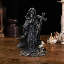 Skeleton Figurine Evils Grim Reaper for Halloween Home Office Decor Resin Statue Sculpture Ornament B