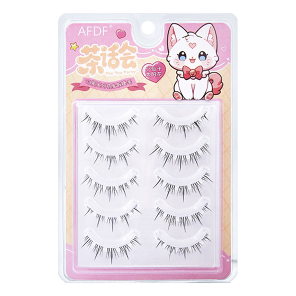 Zhouq-Outdoors (Fairy Sunflower) Natural Black False Eyelashes 10-14Mm, Lightweight & Invisible