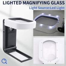 Magnifying Glass with Light, 25X 10X Handheld and Standing Magnifier for Reading, Inspection, Jewelry