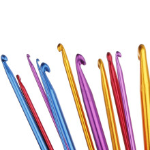 11pcs 10.6" Multicolour Aluminum TUNISIAN AFGHAN Crochet Hook Knit Needles Set 2-8mm