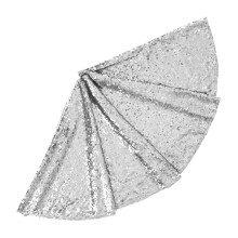 Petite Jupe D'Arbre de Noël, 36 Pouces, Jupe D'Arbre à Paillettes pour Arbre, Tapis D'Arbre de Noël Scintillant pour Décorations de Noël, Argent