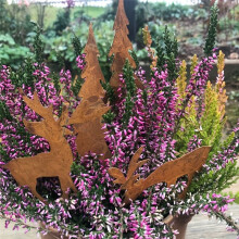 Lot de 4 Piquets de Sapin de Noël en Métal en Forme de Faon pour Décoration Extérieure de Noël