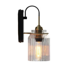 Nordic American Wandlamp 85-165v Waterdichte Heldere Golven Glazen Kap Decoratieve Wandlamp voor Slaapkamer Woonkamer Eetkamer
