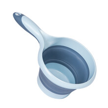 Foldable Sky Blue Water Ladle, Multi-Use, Collapsible Bathroom & Kitchen Tool