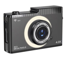 4K FHD 50MP Digital Camera Auto Focus Camera 2.4inch IPS Screen WIFI Compact Camera with Fill Light for Students Black