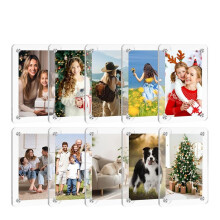 Magnetic Picture Frame , Acrylic Magnet Picture Frame for Refrigerator , 2.36x3.54 Inch Clear Photo Frames, 10 Pack