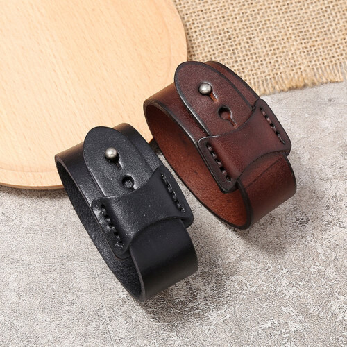 Bracelet Bracelet Cuir Simple RéTro Marron 2