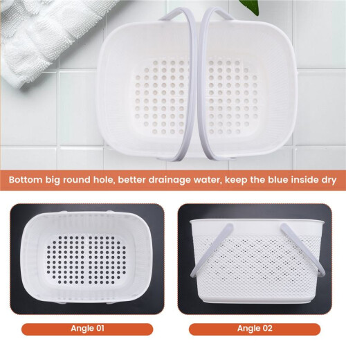 Plastic Hand Basket Bathroom Storage Baskets with Handle Household Storage Tools Large Capacity 2