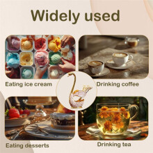 Swan Style Coffee Dessert Spoon Set-European Fruit Scoop Holder & Decorative Tableware for Sophisticated Dining A