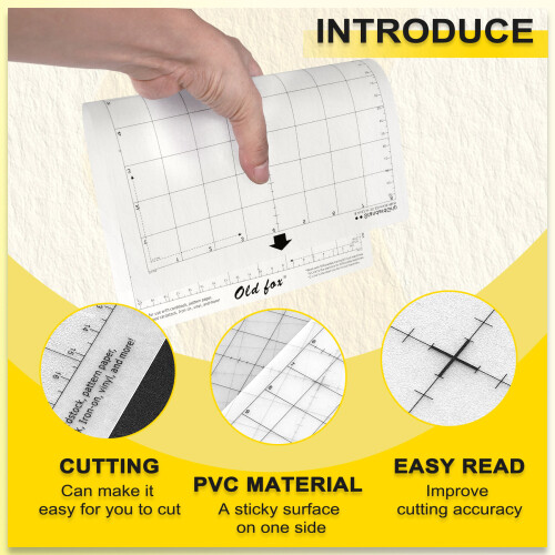 3Pcs Replacement Cutting Mat Adhesive Mat with Measuring Grid 8 By 12-Inch for Silhouette Cameo  Explore Plotter Machine 2