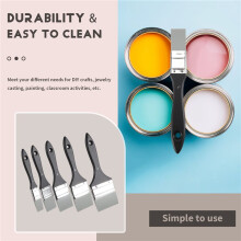 5Pcs Silicone Paint Brush Set,Flat Shaped Painting Tool for Water Based Acrylic Paints, Gouache(1in,1.5in,2in,2.5in,3in)