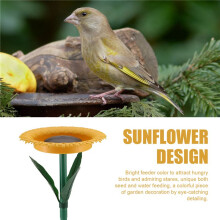 Sonnenblumen-Vogelfutterspender zum Aufstellen, Vogelbad für Draußen, Futternapf, Gartendeko, Gartenpfahl, Geschenke für Wildvogelbeobachter