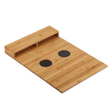 Porte-Gobelet de Canapé en Bois, Support Multifonction pour Télécommande TV, Sac de Rangement pour Meubles, Plateau de Canapé Pliable Multiple