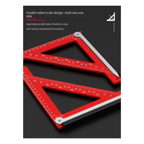 Horizontal Right Angle Ruler 90 Degree Measuring Ruler Aluminum Alloy Triangle Ruler Carpentry Ruler 1