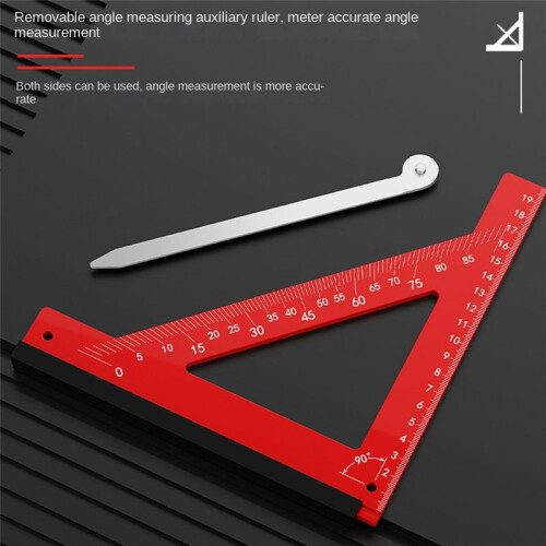 Horizontal Right Angle Ruler 90 Degree Measuring Ruler Aluminum Alloy Triangle Ruler Carpentry Ruler 2