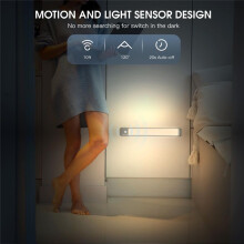 Sensor de Movimento LED Sob Luzes Do Armário, Lâmpada de Indução Do Corpo Humano USB-C Recarregável, Regulável Sem Perfuração