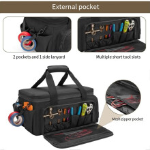 Anti-Friction Bottom Tool Bag Hand Tool Storage Organizer Bag for Men Electrician Tool Bag Multi-Purpose Work Tote Bag
