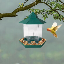 Mangeoires pour Oiseaux Sauvages Gazebo Mangeoire pour Oiseaux Bol D'Alimentation Station de Suspension de Capacité avec 6 D'Alimentation