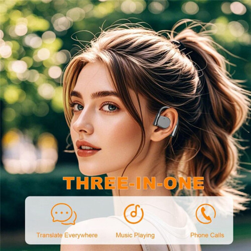 M111  Translator Headset 144-Language AI Translation Earbuds Wireless -Ear Translator Device White 2