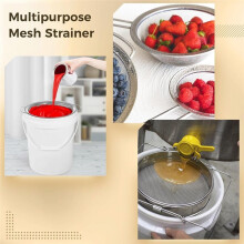Fine Mesh Paint Strainer, Double Handle Paint Bucket Strainer Tool Insert for Fruits and Vegetables