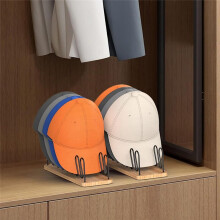 Hat Organizer for Baseball Caps 2 Pack, Wood and Metal Hat Storage for Baseball Caps for 14Caps, Tabletop Hat Racks