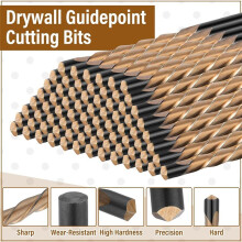 100pc Drywall Drill Bits Point Cutting Drill Bits Diameter Drywall Router Drill Bits Drywall Tools for Spiral Saw