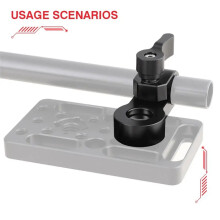 15mm Single Rod Clamp Adapter with 3/8inch-16 Mounting Screw for DSLR Camera Cage Rig 15mm Rod Rail Support System