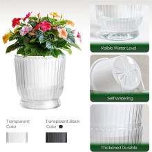 Selbstbewässernde Blumentöpfe, 4 Zoll Kleine Blumentöpfe, Selbstbewässernder Blumentopf mit Tiefem Reservoir, Blumentöpfe 4er-Pack