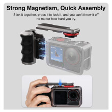 Handle Aluminum Alloy Magnetic Metal Cage Handle Grip Kit Bundle for Action 5 Pro 4 3 Action Camera Accessories Set