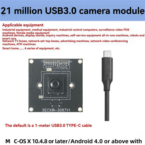 21MP IMX230 HD Industrial Camera 5344X4016 80 Degree Fixed Focus USB3.0 Camera AF Module Driver-Free Camera Module 1